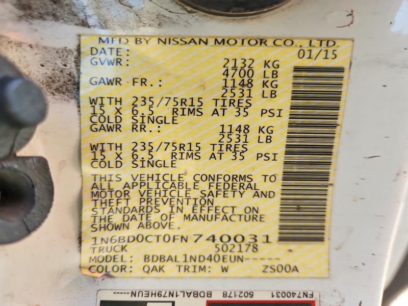 Продаж на аукціоні авто 2015 Nissan Frontier, vin: 1N6BD0CT0FN740031, номер лоту: 62493196