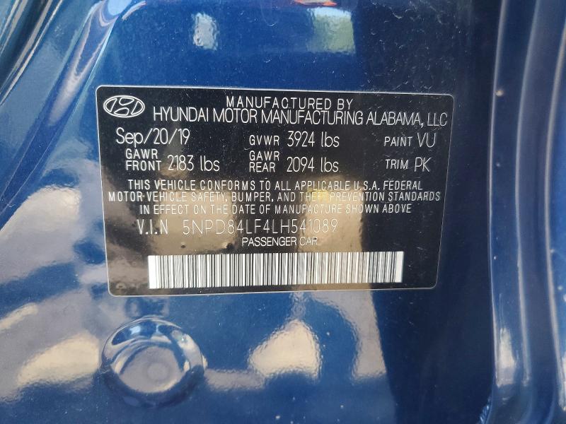 Aukcja sprzedaży 2020 Hyundai Elantra, vin: 5NPD84LF4LH541089, numer aukcji: 60839776
