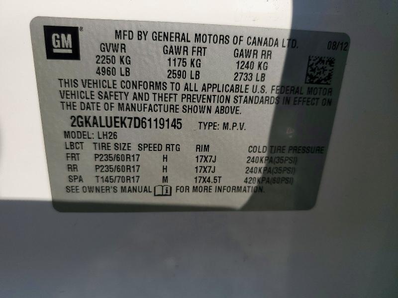 Продаж на аукціоні авто 2013 Gmc Terrain, vin: 2GKALUEK7D6119145, номер лоту: 59199466