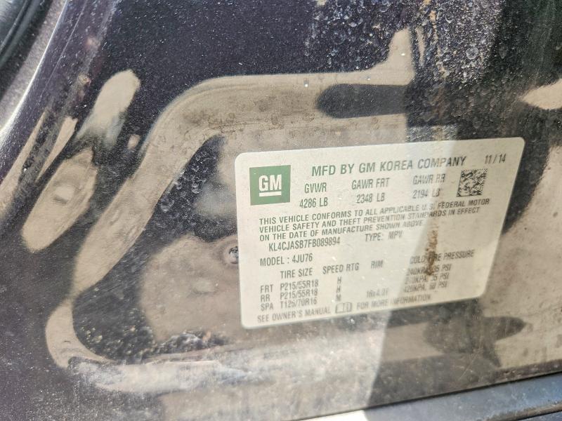 2015 Buick Encore მანქანა იყიდება აუქციონზე, vin: KL4CJASB7FB089894, აუქციონის ნომერი: 61057746