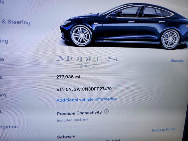 2013 Tesla Model S მანქანა იყიდება აუქციონზე, vin: 5YJSA1CN3DFP27479, აუქციონის ნომერი: 62800976