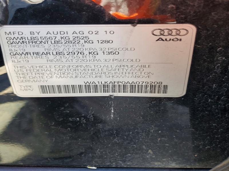 Продаж на аукціоні авто 2010 Audi Q5, vin: WA1LKAFP0AA079208, номер лоту: 60514436