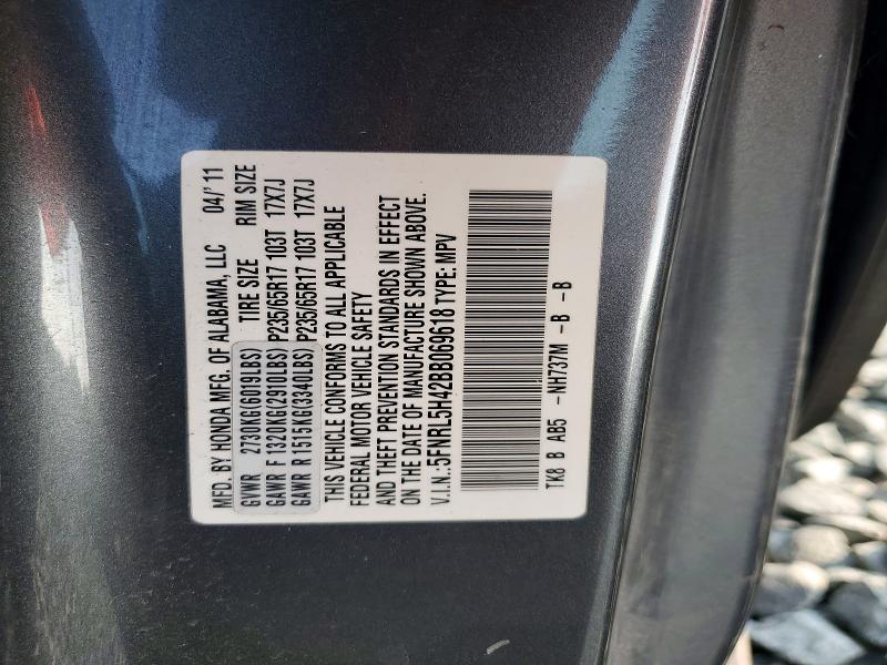 Aukcja sprzedaży 2011 Honda Odyssey, vin: 5FNRL5H42BB069618, numer aukcji: 61791776