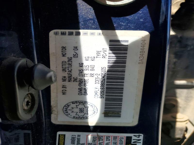 2005 Pontiac Vibe მანქანა იყიდება აუქციონზე, vin: 5Y2SL63805Z405105, აუქციონის ნომერი: 62209426