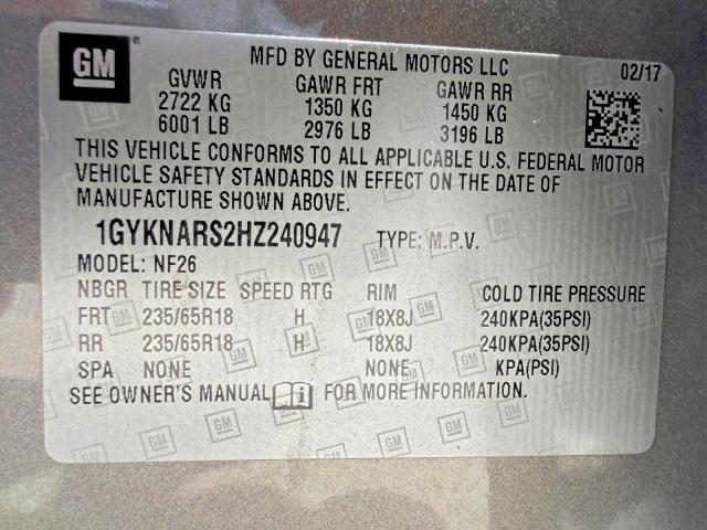 Продажа на аукционе авто 2017 Cadillac Xt5, vin: 1GYKNARS2HZ240947, номер лота: 61813616