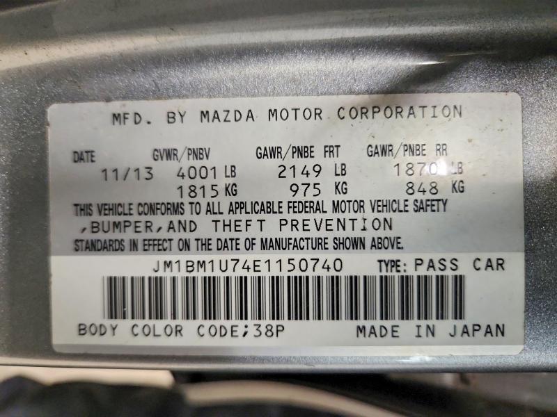 2014 Mazda 3 მანქანა იყიდება აუქციონზე, vin: JM1BM1U74E1150740, აუქციონის ნომერი: 59342576