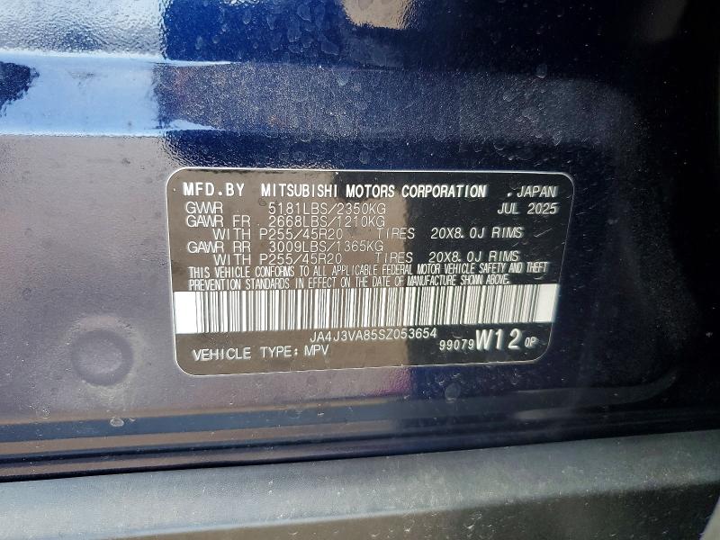 Продаж на аукціоні авто 2025 Mitsubishi Outlander, vin: JA4J3VA85SZ053654, номер лоту: 59728306