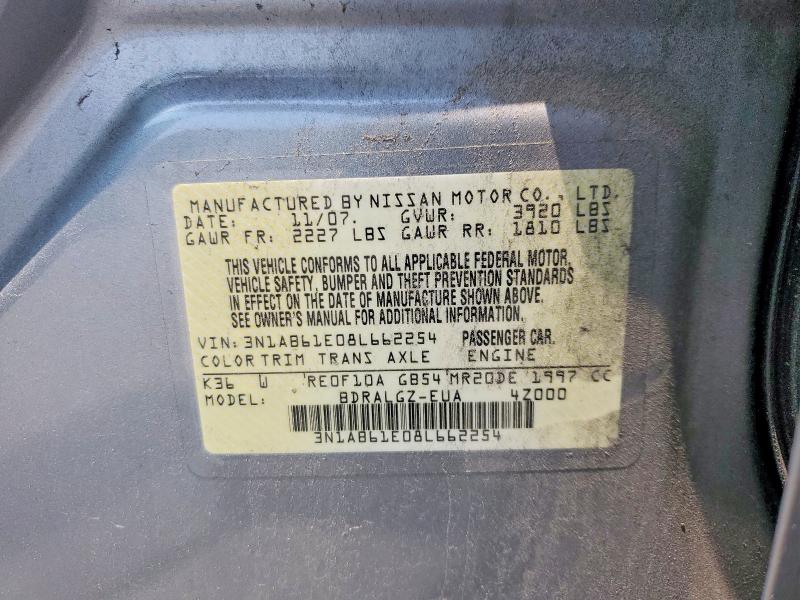 Продаж на аукціоні авто 2008 Nissan Sentra, vin: 3N1AB61E08L662254, номер лоту: 62249076
