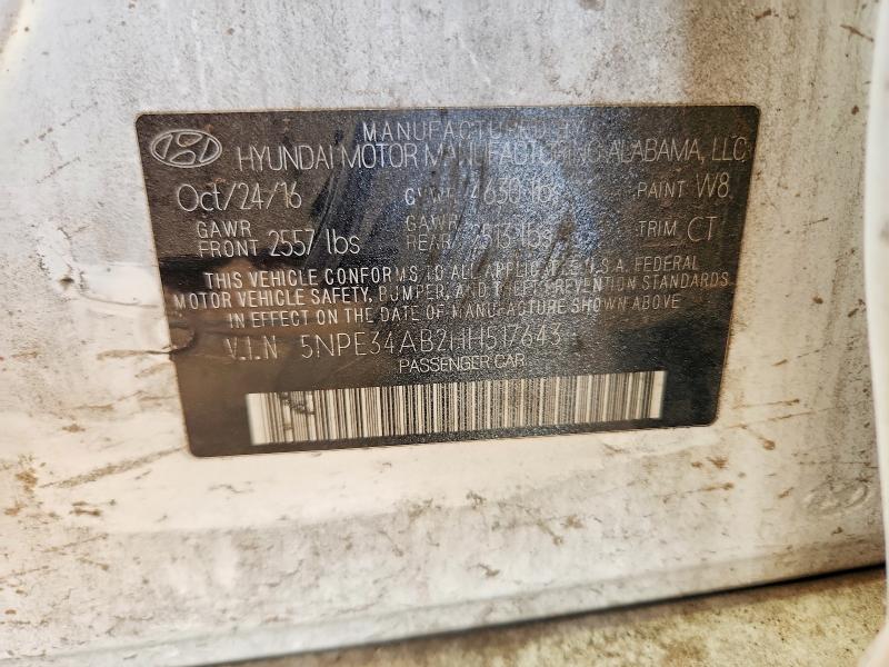 Aukcja sprzedaży 2017 Hyundai Sonata, vin: 5NPE34AB2HH517643, numer aukcji: 58619566