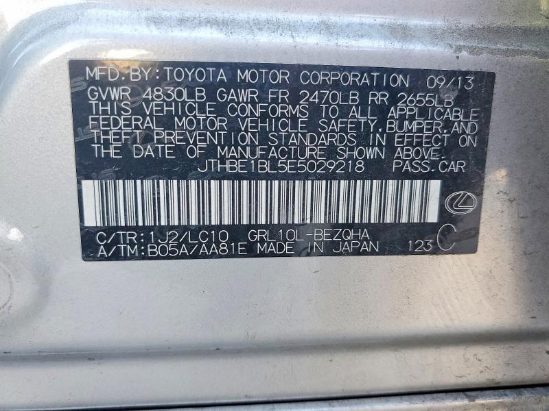 59636666 :رقم المزاد ، JTHBE1BL5E5029218 vin ، 2014 Lexus Gs مزاد بيع