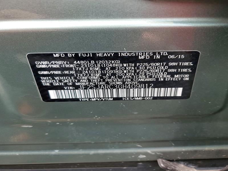 60930026 :رقم المزاد ، JF2SJARC3GH409812 vin ، 2016 Subaru Forester مزاد بيع