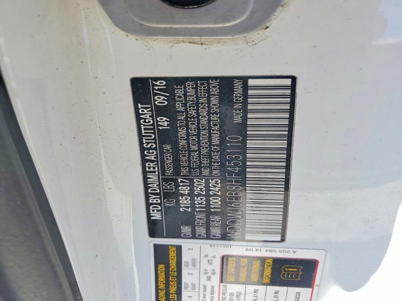 63368976 :رقم المزاد ، WDDWJ6EB8HF453110 vin ، 2017 Mercedes-benz C مزاد بيع