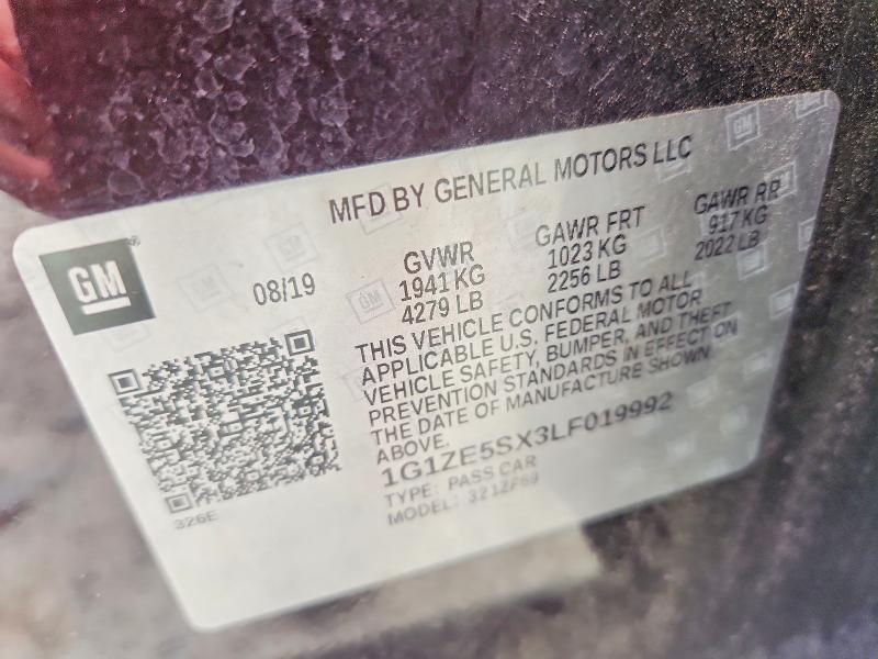 2020 Chevrolet Malibu მანქანა იყიდება აუქციონზე, vin: 1G1ZE5SX3LF019992, აუქციონის ნომერი: 63042046