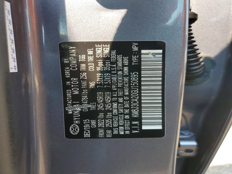 2016 Hyundai Tucson მანქანა იყიდება აუქციონზე, vin: KM8J3CA20GU150895, აუქციონის ნომერი: 59635716