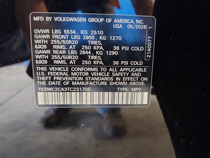 Aukcja sprzedaży 2026 Volkswagen Atlas Cross Sport, vin: 1V2WC2CA3TC231705, numer aukcji: 62484446