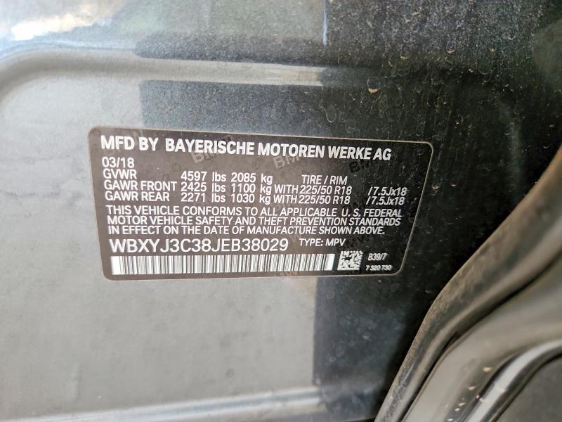 2018 Bmw X2 მანქანა იყიდება აუქციონზე, vin: WBXYJ3C38JEB38029, აუქციონის ნომერი: 60089936