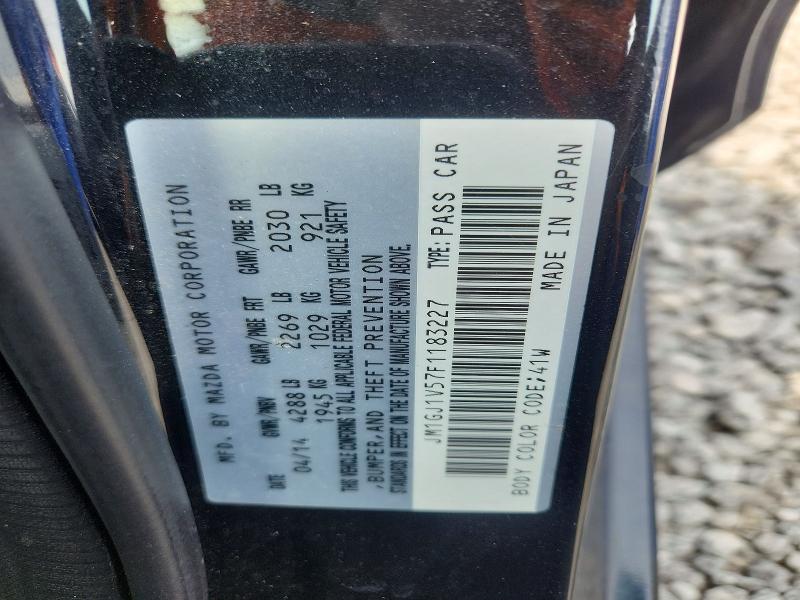 2015 Mazda 6 მანქანა იყიდება აუქციონზე, vin: JM1GJ1V57F1183227, აუქციონის ნომერი: 62353146