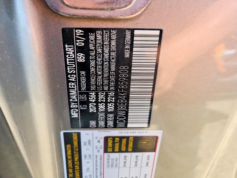 58732596 :رقم المزاد ، WDDWJ8EB4KF859808 vin ، 2019 Mercedes-benz C مزاد بيع