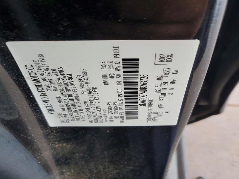 Auction sale of the 2013 Ford Fusion, vin: 3FA6P0G74DR263726, lot number: 62914796