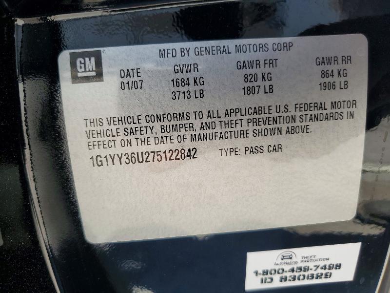 Продаж на аукціоні авто 2007 Chevrolet Corvette, vin: 1G1YY36U275122842, номер лоту: 59695146