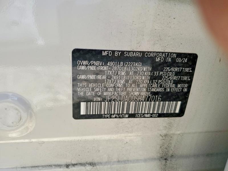 Продажа на аукционе авто 2025 Subaru Forester, vin: JF2SLDAC0SH477016, номер лота: 59819126