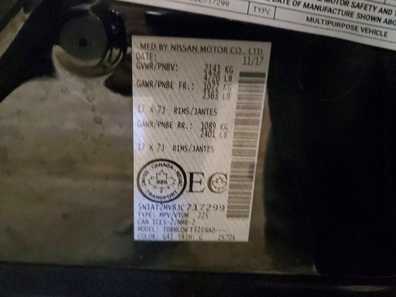 62084716 :رقم المزاد ، 5N1AT2MV8JC717299 vin ، 2018 Nissan Rogue مزاد بيع