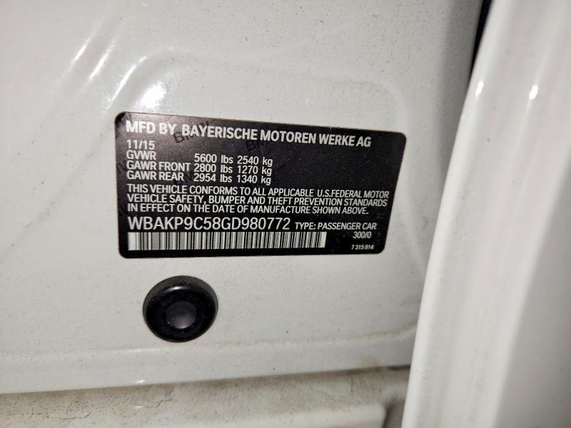 62382286 :رقم المزاد ، WBAKP9C58GD980772 vin ، 2016 Bmw 550 مزاد بيع