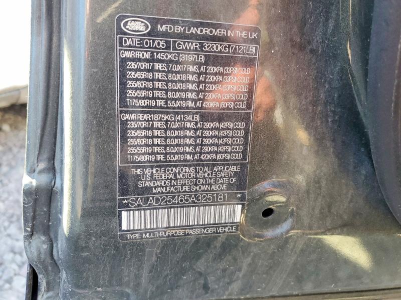 Продаж на аукціоні авто 2005 Land Rover Lr3, vin: SALAD25465A325181, номер лоту: 59719636