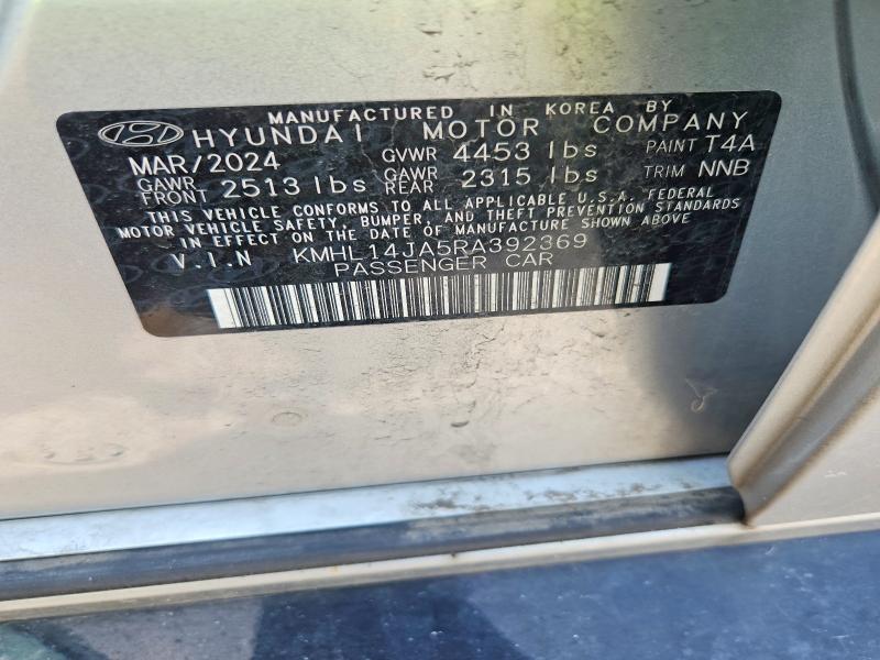 2024 Hyundai Sonata მანქანა იყიდება აუქციონზე, vin: KMHL14JA5RA392369, აუქციონის ნომერი: 61671976
