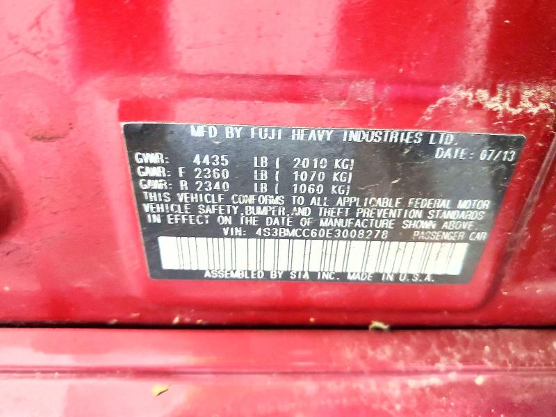 Продаж на аукціоні авто 2014 Subaru Legacy, vin: 4S3BMCC60E3008278, номер лоту: 60565476