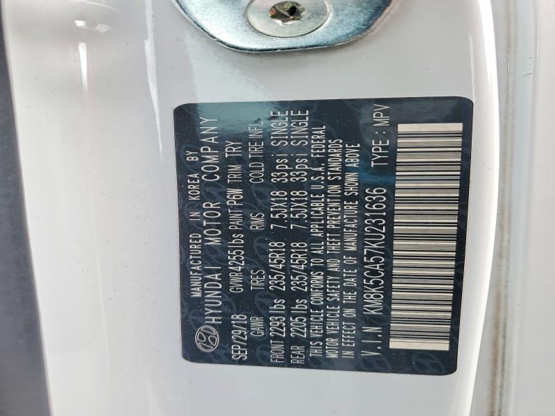 2019 Hyundai Kona მანქანა იყიდება აუქციონზე, vin: KM8K5CA57KU231636, აუქციონის ნომერი: 62777096