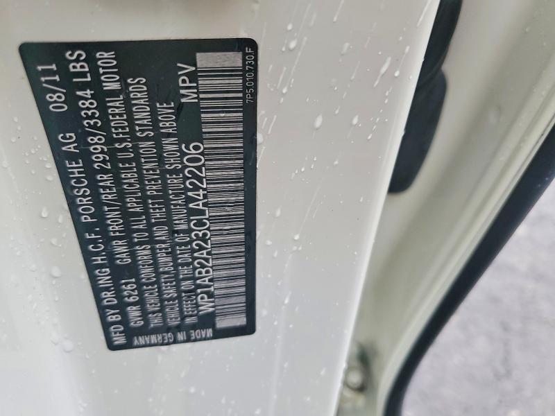 Продажа на аукционе авто 2012 Porsche Cayenne, vin: WP1AB2A23CLA42206, номер лота: 60583116