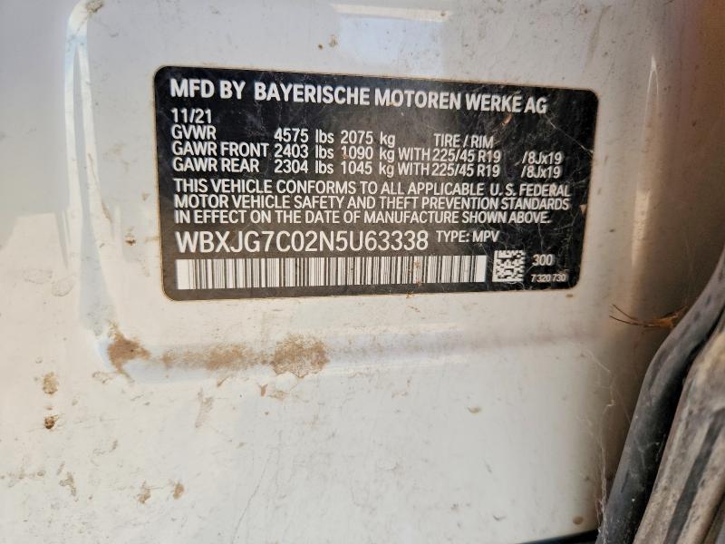 Aukcja sprzedaży 2022 Bmw X1, vin: WBXJG7C02N5U63338, numer aukcji: 62481376