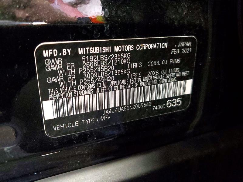 Aukcja sprzedaży 2022 Mitsubishi Outlander, vin: JA4J4UA82NZ005542, numer aukcji: 60200426