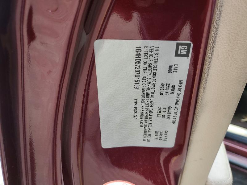Aukcja sprzedaży 2007 Buick Lucerne, vin: 1G4HD57207U151091, numer aukcji: 60199286