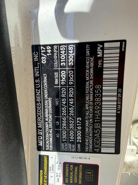Продаж на аукціоні авто 2017 Mercedes-benz Gle, vin: 4JGDA5JB1HA938358, номер лоту: 60722976