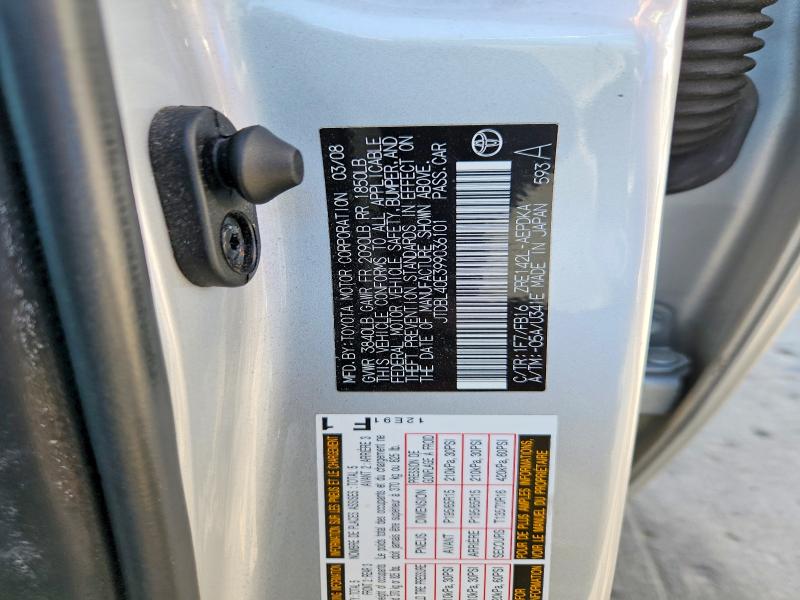 Продаж на аукціоні авто 2009 Toyota Corolla, vin: JTDBL40E399036101, номер лоту: 61801626