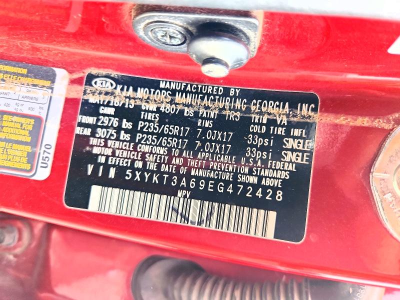 61532426 :رقم المزاد ، 5XYKT3A69EG472428 vin ، 2014 Kia Sorento مزاد بيع