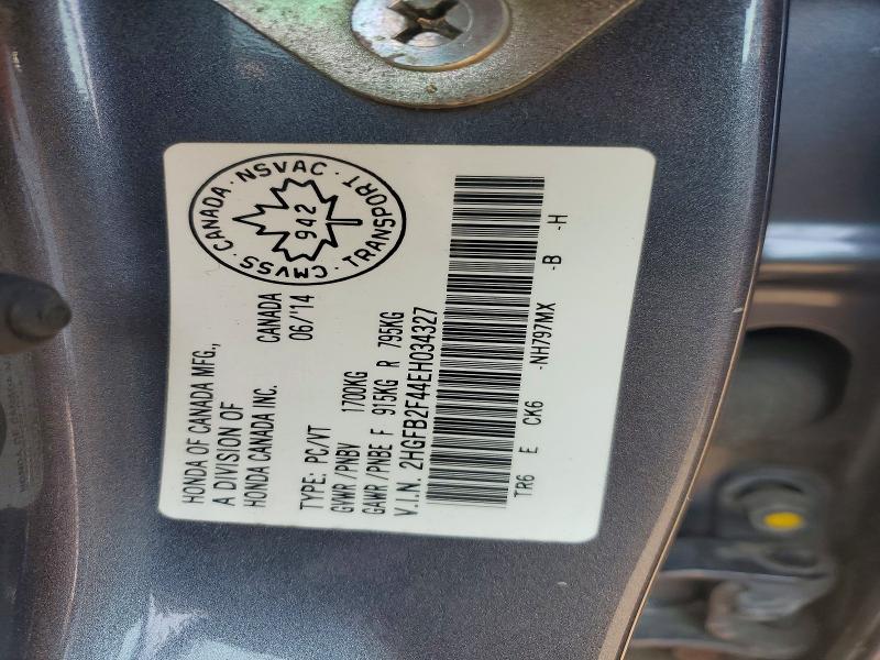 Продажа на аукционе авто 2014 Honda Civic, vin: 2HGFB2F44EH034327, номер лота: 59252746
