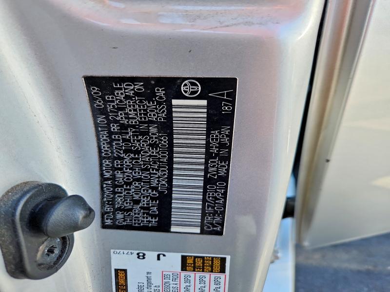 Aukcja sprzedaży 2010 Toyota Prius, vin: JTDKN3DU1A0010661, numer aukcji: 63039226