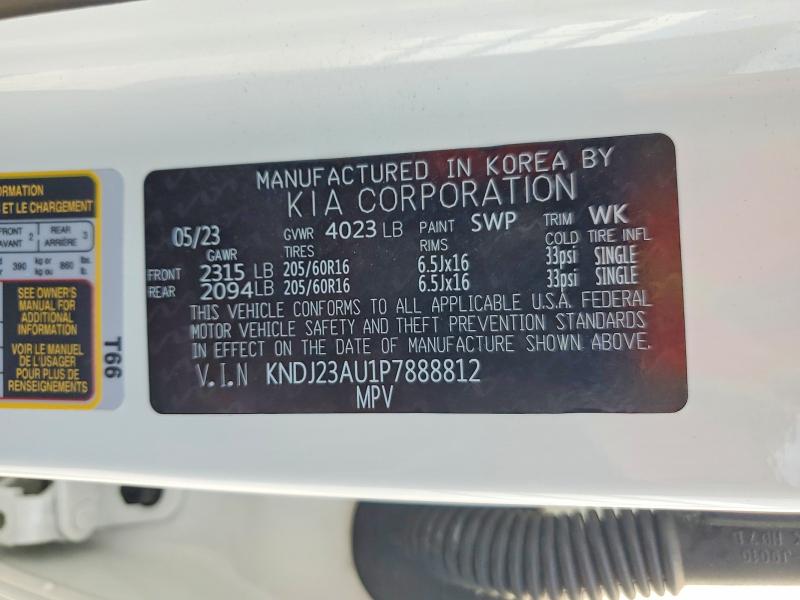 63024766 :رقم المزاد ، KNDJ23AU1P7888812 vin ، 2023 Kia Soul مزاد بيع