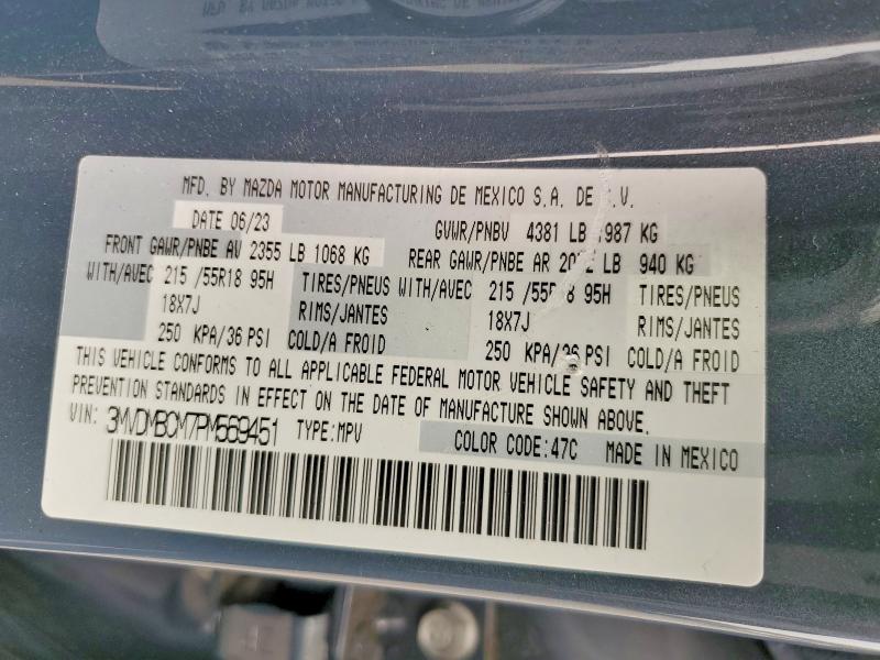 61030016 :رقم المزاد ، 3MVDMBCM7PM569451 vin ، 2023 Mazda Cx-30 مزاد بيع
