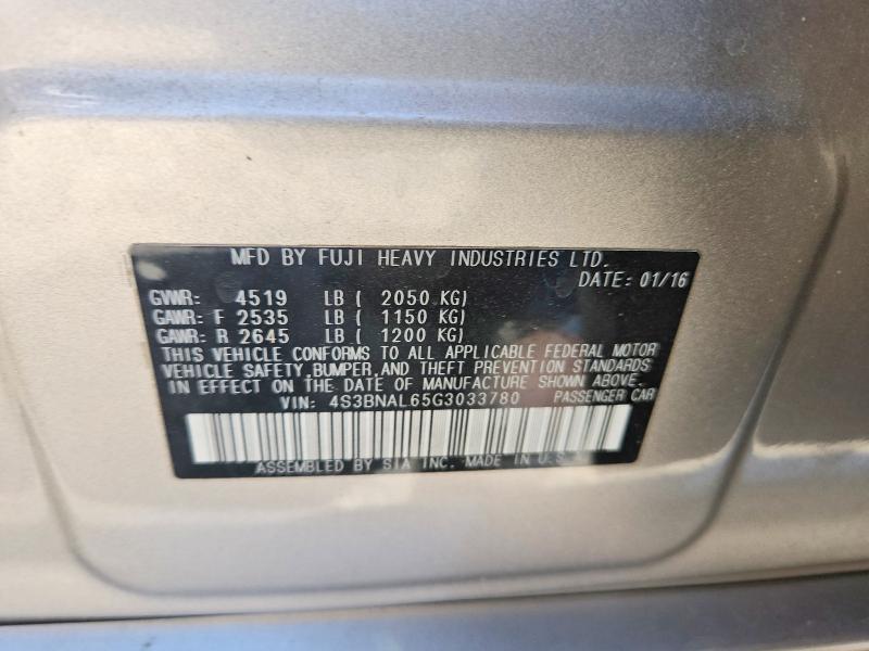 Продаж на аукціоні авто 2016 Subaru Legacy, vin: 4S3BNAL65G3033780, номер лоту: 60498056