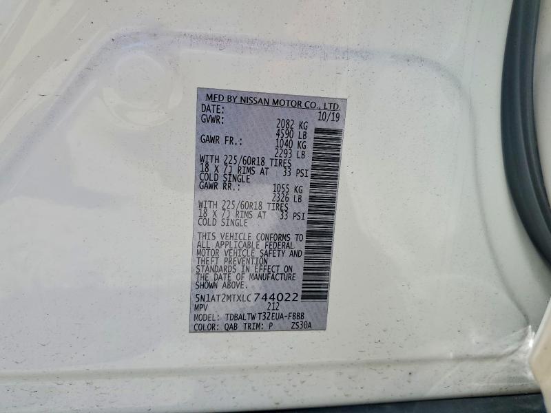 Продаж на аукціоні авто 2020 Nissan Rogue, vin: 5N1AT2MTXLC744022, номер лоту: 63135116