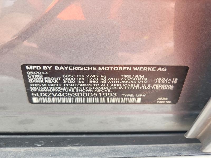 Aukcja sprzedaży 2013 Bmw X5, vin: 5UXZV4C53D0G51993, numer aukcji: 61566286