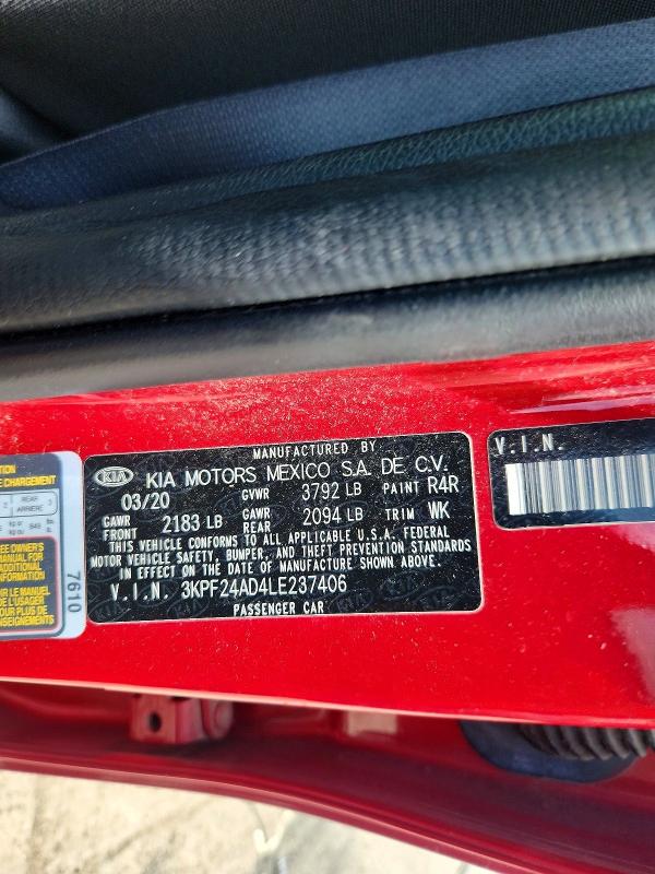 Продаж на аукціоні авто 2020 Kia Forte, vin: 3KPF24AD4LE237406, номер лоту: 60238806