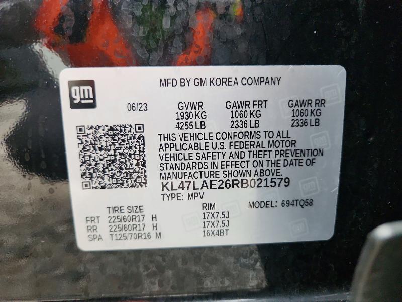 60950146 :رقم المزاد ، KL47LAE26RB021579 vin ، 2024 Buick Envista مزاد بيع