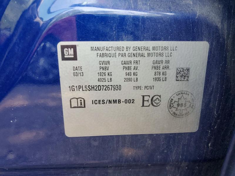 Продажа на аукционе авто 2013 Chevrolet Cruze, vin: 1G1PL5SH2D7267930, номер лота: 61396616