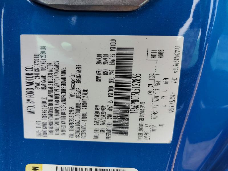 62496836 :رقم المزاد ، 1FA6P8CF5L5122855 vin ، 2020 Ford Mustang مزاد بيع