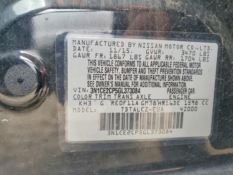 Продажа на аукционе авто 2016 Nissan Versa Note, vin: 3N1CE2CP5GL373084, номер лота: 60878156